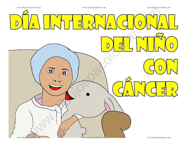 Día Internacional del Niño con Cáncer dibujo a color y para colorear